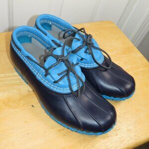 L.L. Bean 'Bean Boots' Low Gumshoe 2 Tone Blue Rubber Moc Duck Boots Womens 7M